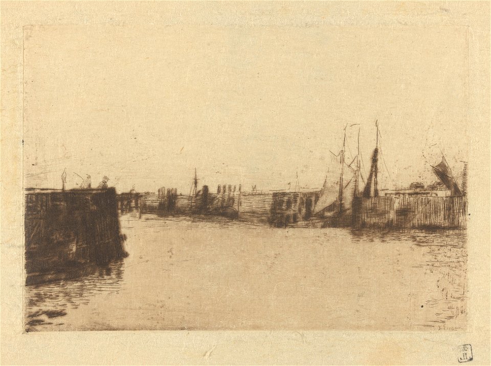 Breakwater, print by James Ensor, 1887, Prints Department, Royal Library of Belgium, S. II 63750