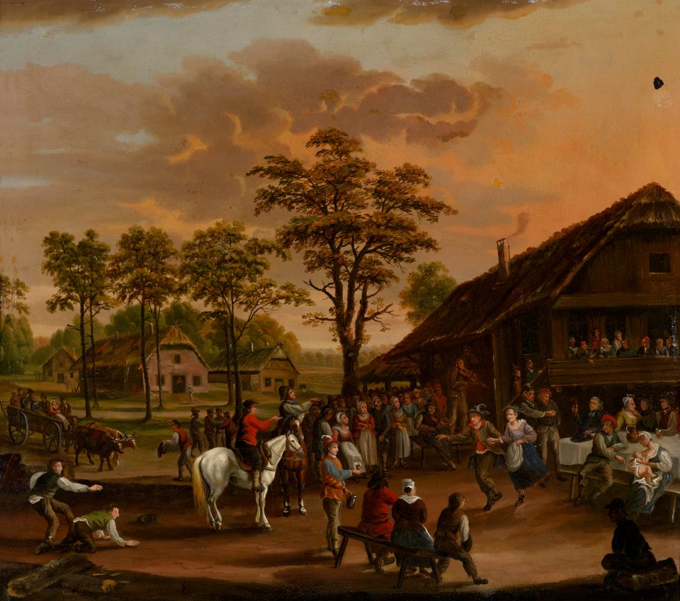 Brauttanz vor einer Schänke c1800