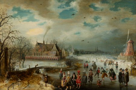 Adam van Breen - Skating on the Frozen Amstel River - Google Art Project