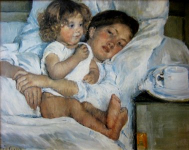 Breakfast in Bed (1897) by Mary Cassatt, Huntington Library