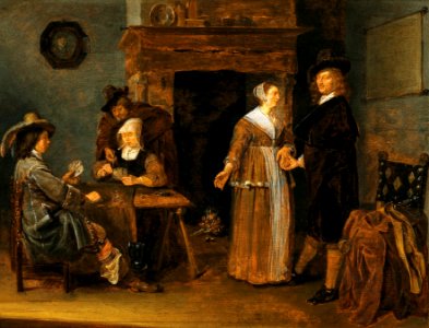 Quirijn van Brekelenkam - Interior with Cardplayers
