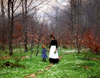 H. A. Brendekilde - De første Anemoner (1889)