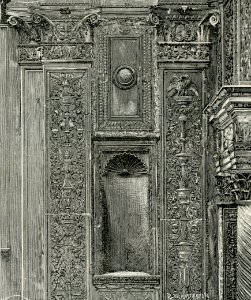 Brescia (chiesa di S. M. Miracoli) dettaglio della parte sinistra della facciata