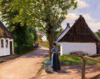 H. A. Brendekilde - Dansk landsbygade (ca.1880)