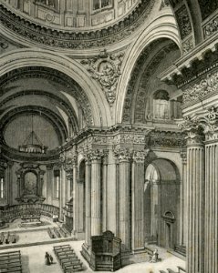 Brescia interno del duomo nuovo xilografia di Barberis