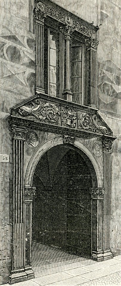 Brescia porta del palazzo Calzaveglio xilografia di Barberis