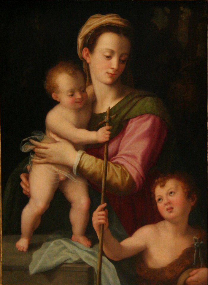 Brescianino (Andrea Piccinelli) - Madonna and Child with St. John - F71.1 - Detroit Institute of Arts