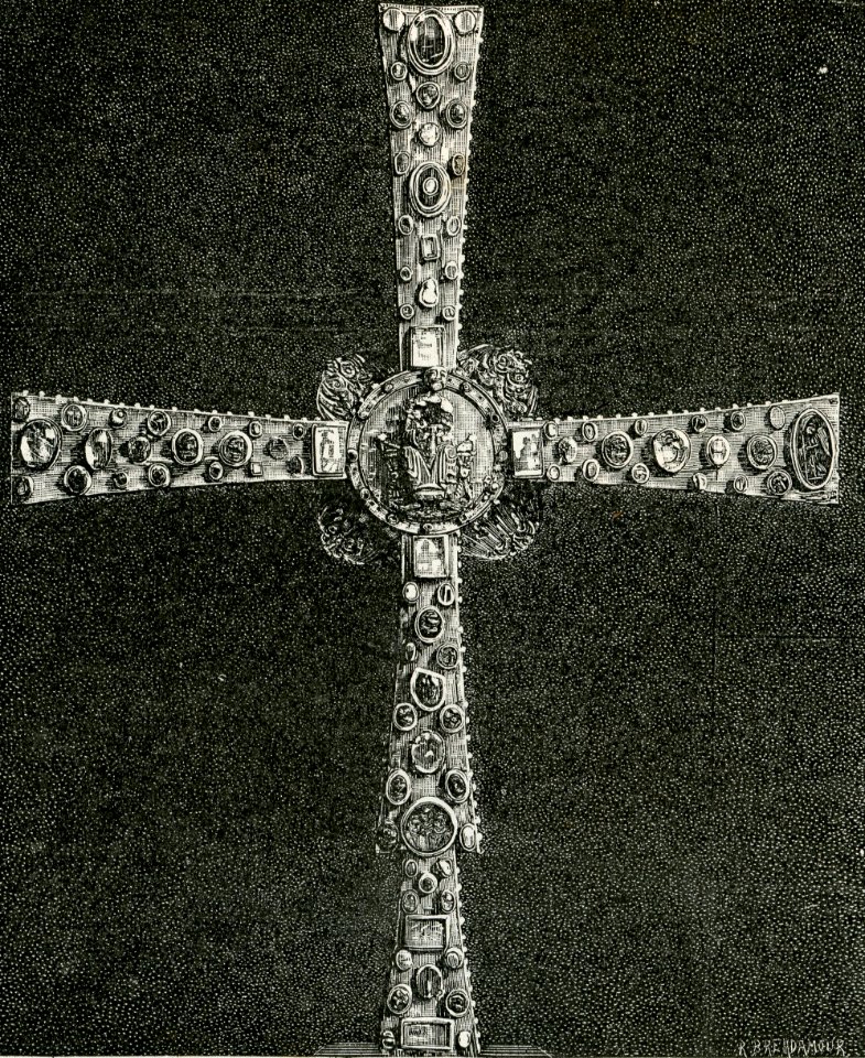Brescia museo civico cristiano croce detta di Sant’Elena o di Galla Placidia con gemme e miniature xilografia di Richard Brend'amour