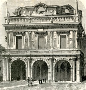 Brescia la loggia o palazzo del comune xilografia