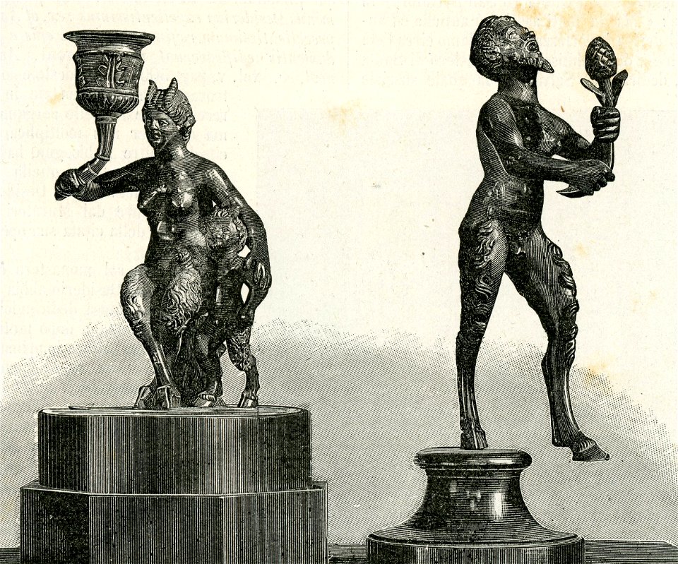 Brescia museo civico cristiano candelieri con satiri xilografia