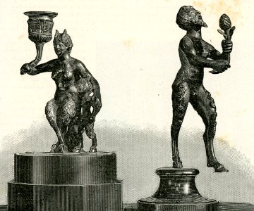 Brescia museo civico cristiano candelieri con satiri xilografia