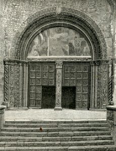 Brescia porta della chiesa di S. Maria del Carmine xilografia di Barberis