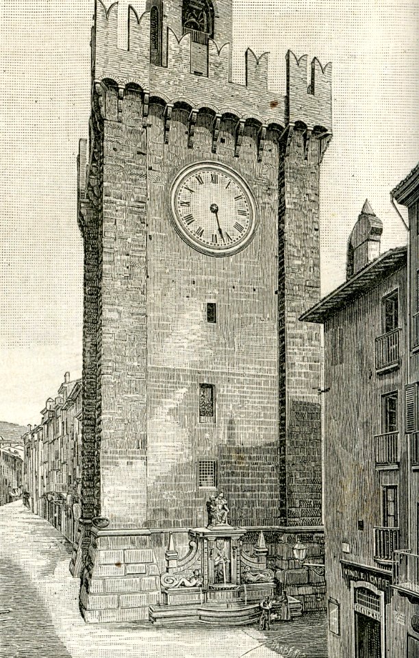 Brescia torre della Palata xilografia di Barberis