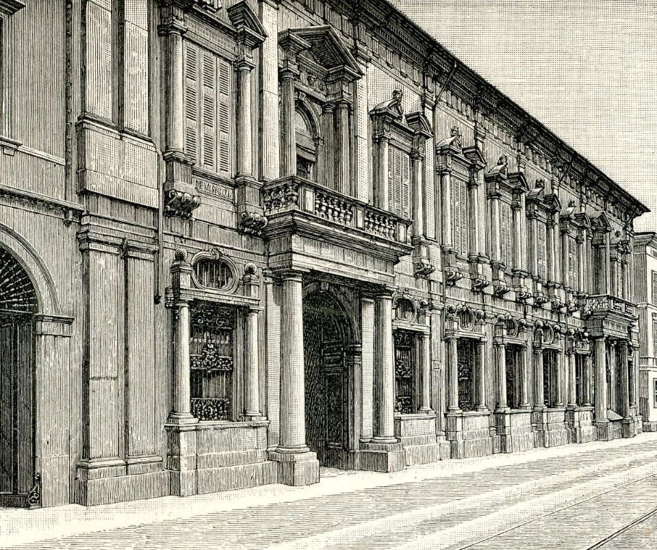 Brescia palazzo Martinengo xilografia