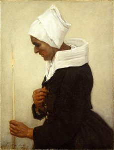 Brooklyn Museum - Breton Peasant Woman Holding a Taper - Jules Breton - overall
