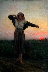 Jules Breton - La glaneuse lasse. Free illustration for personal and commercial use.