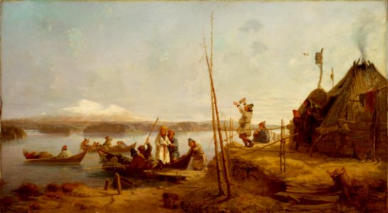 Bridal Homecoming at Lake Hornavan (Johan Fredrik Höckert) - Nationalmuseum - 18210