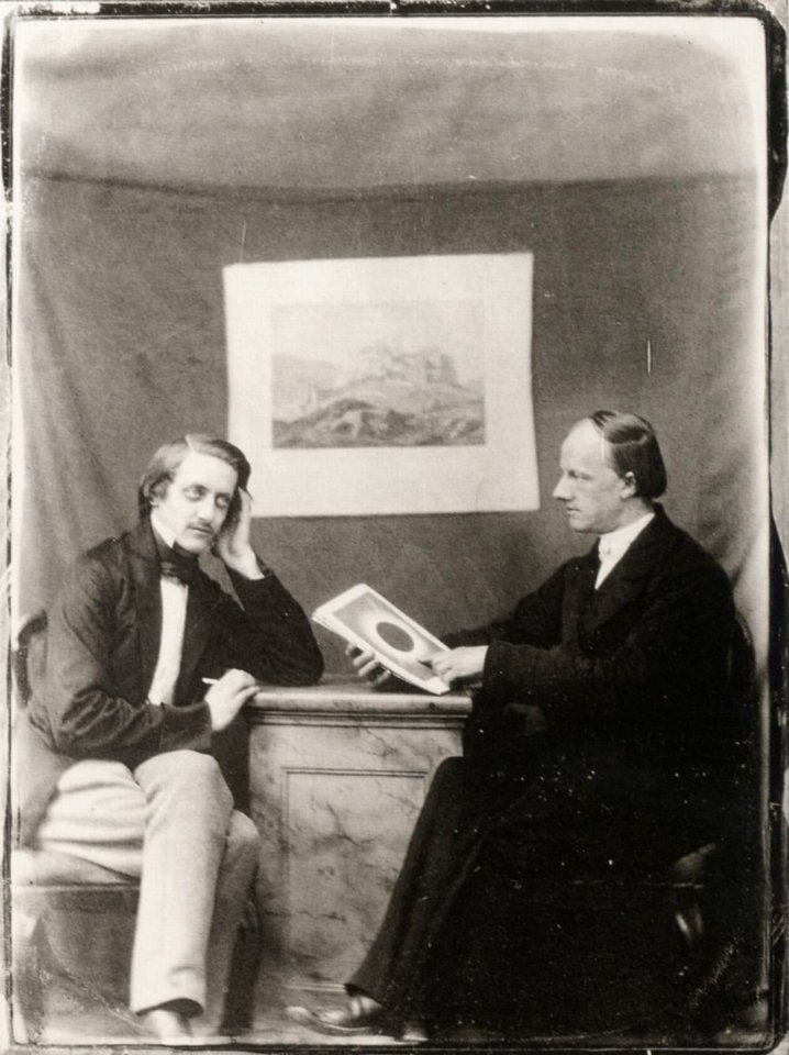 Breuning, Wilhelm - Dr. Johann Bartels und der Astronom Julius Schmidt, Direktor der Sternwarte von Athen (Zeno Fotografie)