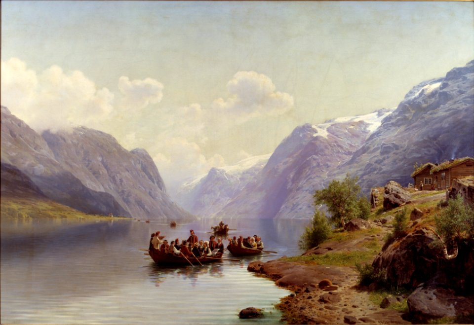 Bridal Escort on the Hardanger Fiord (Johan Fredrik Eckersberg) - Nationalmuseum - 18492