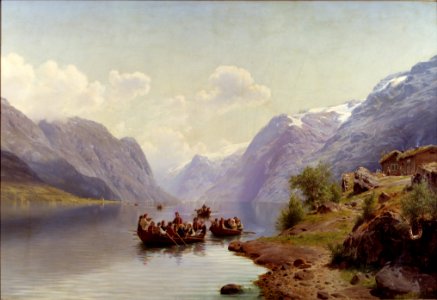Bridal Escort on the Hardanger Fiord (Johan Fredrik Eckersberg) - Nationalmuseum - 18492