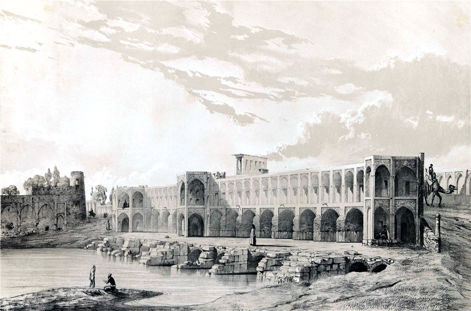 Bridge Khjoou by Eugène Flandin