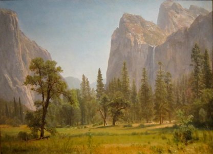 Bridal Veil Falls, Yosemite Valley, California by Albert Bierstadt, 1871-73