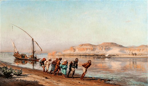 Towing on the Nile by Frederick Arthur Bridgman, 1875