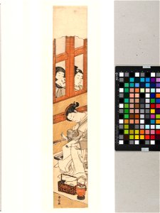Brief schrijvende courtisane bespied door twee mannen-Rijksmuseum AK-MAK-937