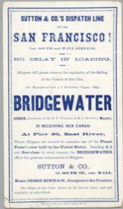 BRIDGEWATER Clipper ship sailing card HN002723aA. Free illustration for personal and commercial use.