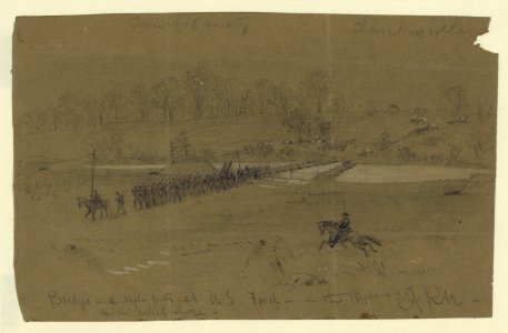 Bridges and rifle pits at U.S. Ford-in the Rappahannock from rebel shore LCCN2004660028