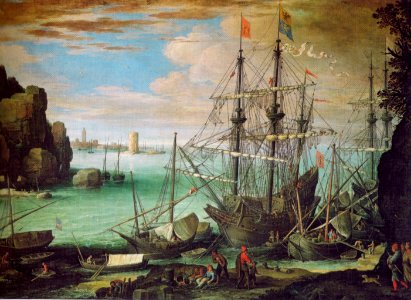 Bril, Paul - Küstenlandschaft mit Hafen, c. 1610