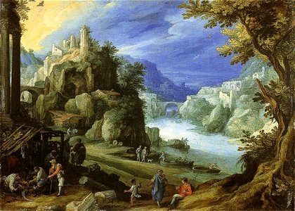 Paul Bril - Fantastic Landscape - WGA3187. Free illustration for personal and commercial use.