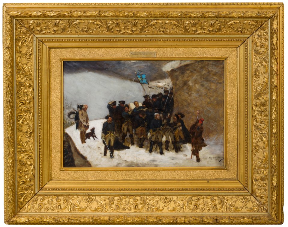 Bringing Home the Body of King Karl XII of Sweden. Sketch (Gustaf Cederström) - Nationalmuseum - 22255
