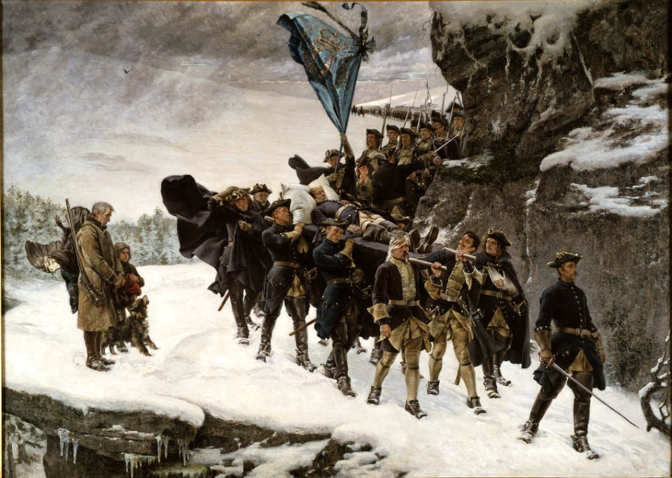 Bringing Home the Body of King Karl XII of Sweden (Gustaf Cederström) - Nationalmuseum - 18366