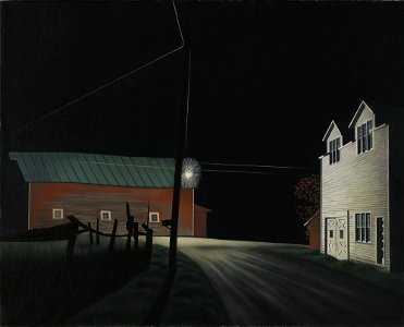 Bright Light at Russell's Corners by George Ault (1946). Free illustration for personal and commercial use.