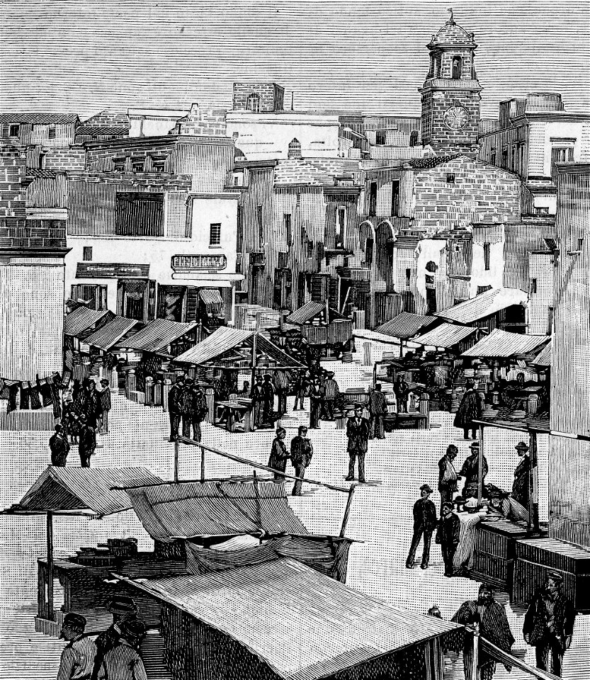 Brindisi – Piazza delle vettovaglie (xilografia)