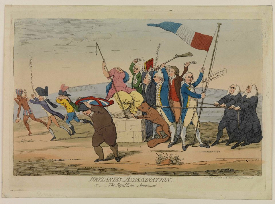 Britania's Assassination or - The Republican's Amusement (caricature) RMG PW3916