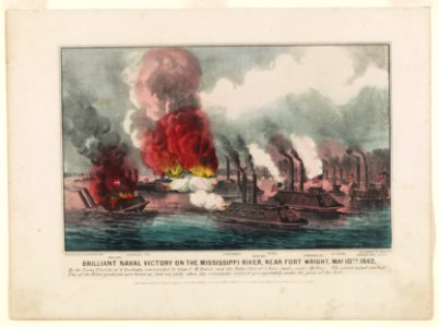 Brilliant naval victory on the Mississippi River, near Fort Wright, May 10th 1862 LCCN90713004