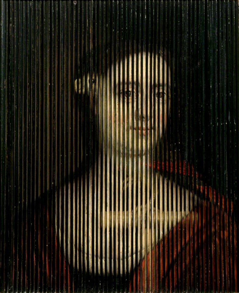 British (English) School - A Two-Way Painting of a Lady, and of a Parrot on a Branch (viewed from the front) - 624189 - National Trust