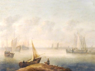 British (English) School - A Coastal View with Shipping - 1176295 - National Trust