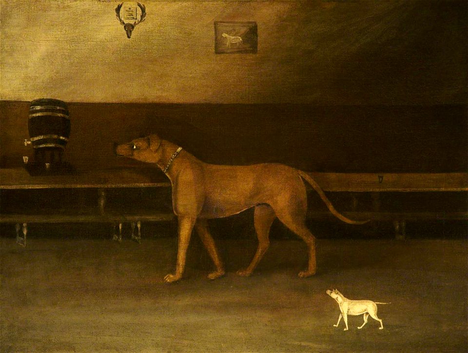 British (English) School - A Mastiff and a Small Dog - 932343 - National Trust