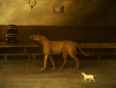 British (English) School - A Mastiff and a Small Dog - 932343 - National Trust