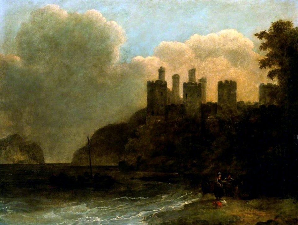 British (English) School - A Castle on a Rocky Coast (possibly Conwy Castle) - 1175979 - National Trust