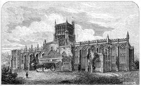 Bristol Cathedral south view. Free illustration for personal and commercial use.