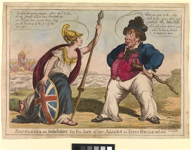 Britannia in tribulation for the loss of her Allies or Iohn Bulls advice (caricature) RMG PW4001