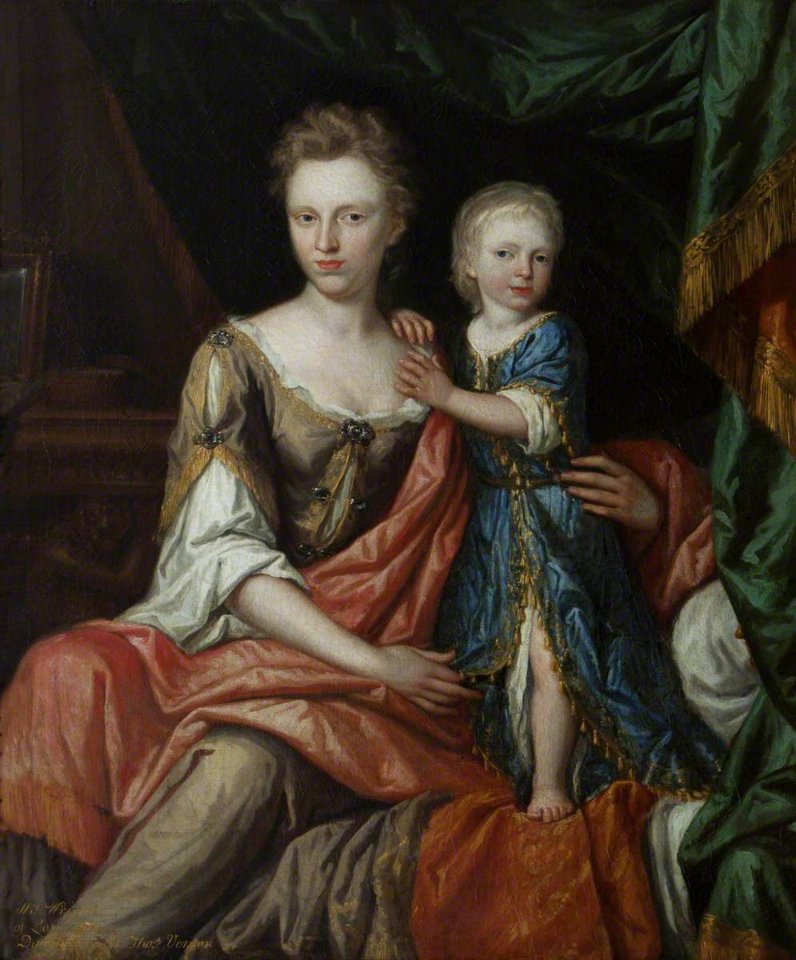 British (English) School - Called 'Anne Vernon, Mrs Thomas Wright, and Her Daughter, Matilda' - 653199 - National Trust