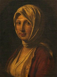British (English) School - A Young Woman in a White Headscarf - 932390 - National Trust