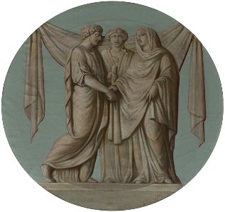 British (English) School - A (Grecian-Roman) Wedding, The Marriage (The Farewell of Alcestis and Admetus with Hestia) (after an antique Sacchetti relief) - 108794 - National Trust