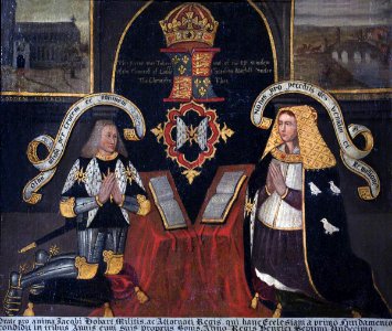 British (English) School - A Copy of the East Window in Loddon Church, with the Kneeling Figures of Sir James Hobart (1436–1507 - 355513 - National Trust