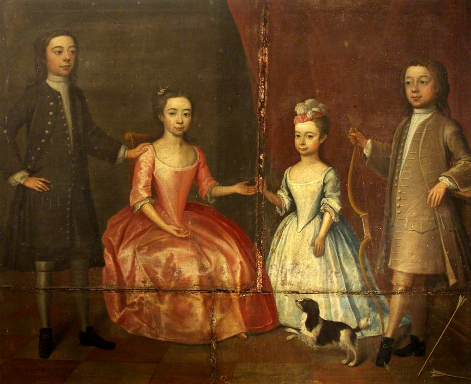 British (English) School - A Portrait Group of Two Boys and Two Girls (the four children of John Ivory Talbot, John, 1717–1778, - 996359 - National Trust